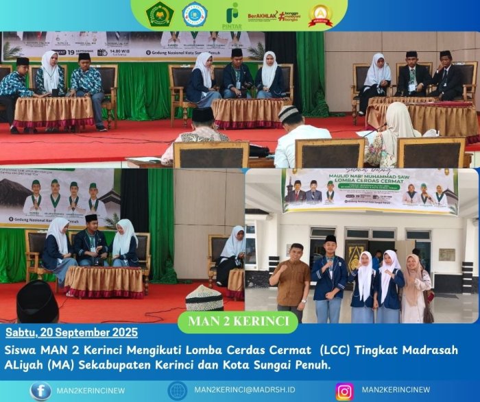 Siswa MAN 2 Kerinci Mengikuti Lomba Cerdas Cermat (LCC)