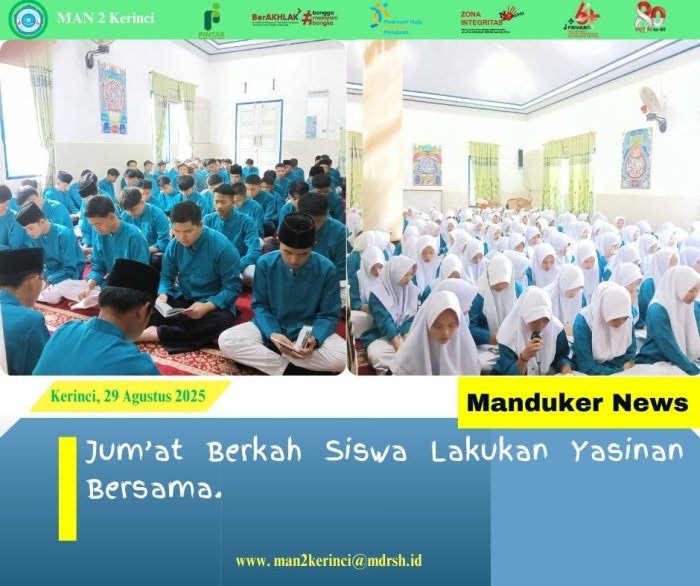 Jum'at Berkah, MAN 2 Kerinci Gelar Yasinan Bersama.
