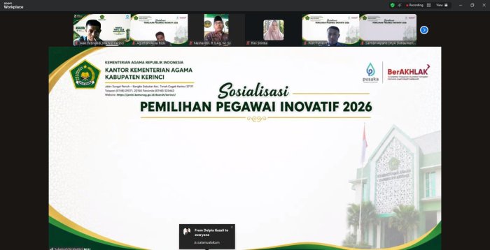 Pegawai MAN 2 Kerinci Mengikuti Sosialisasi Pemilihan Pegawai Inovatif via Zoom Pegawai MAN 2 Kerinci Mengikuti Sosialisasi Pemilihan Pegawai Inovatif via Zoom