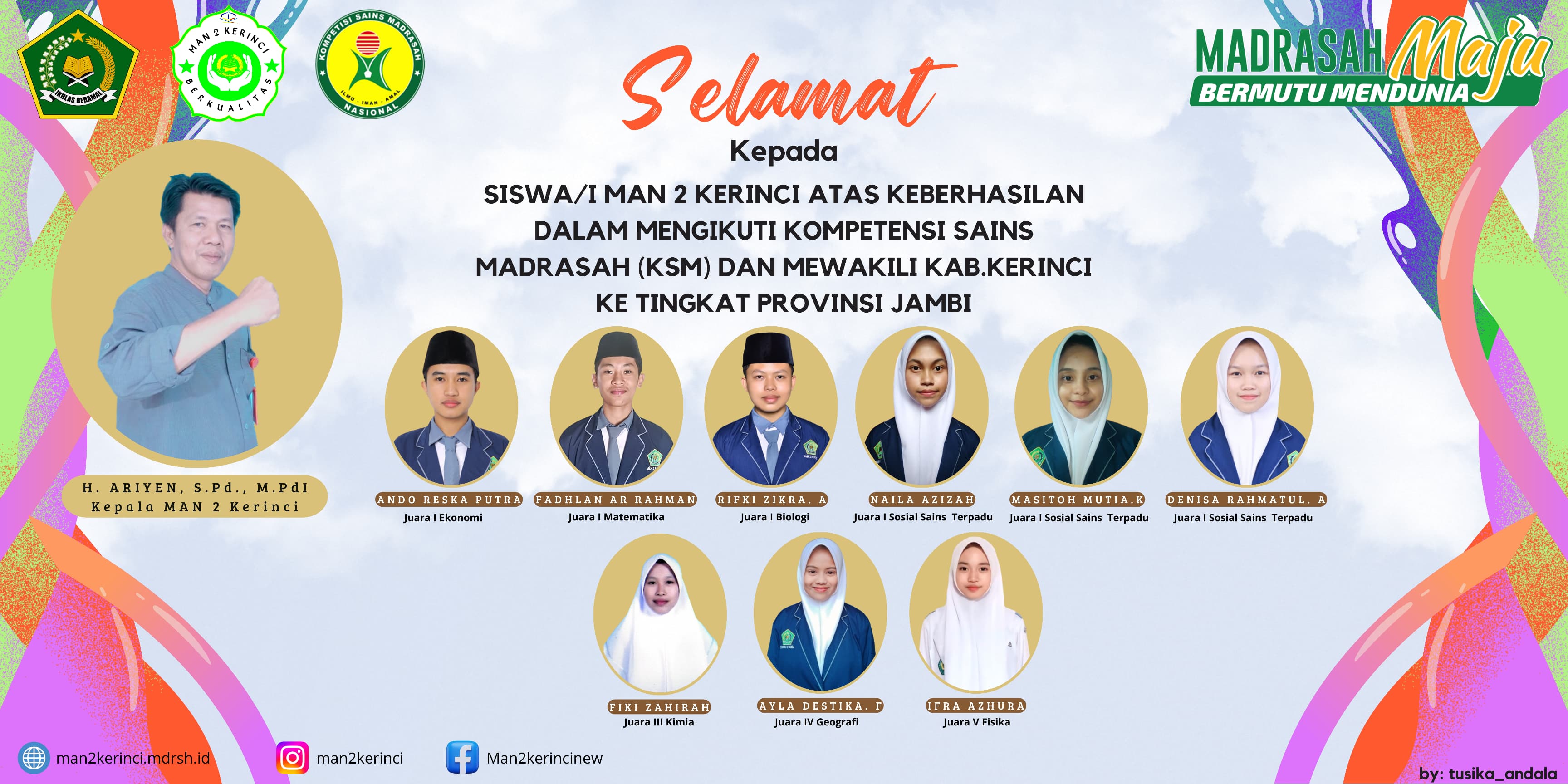 SISWA MAN 2 KERINCI JUARA 1 KSM TINGKAT KABUPATEN/KOTA TAHUN 2024