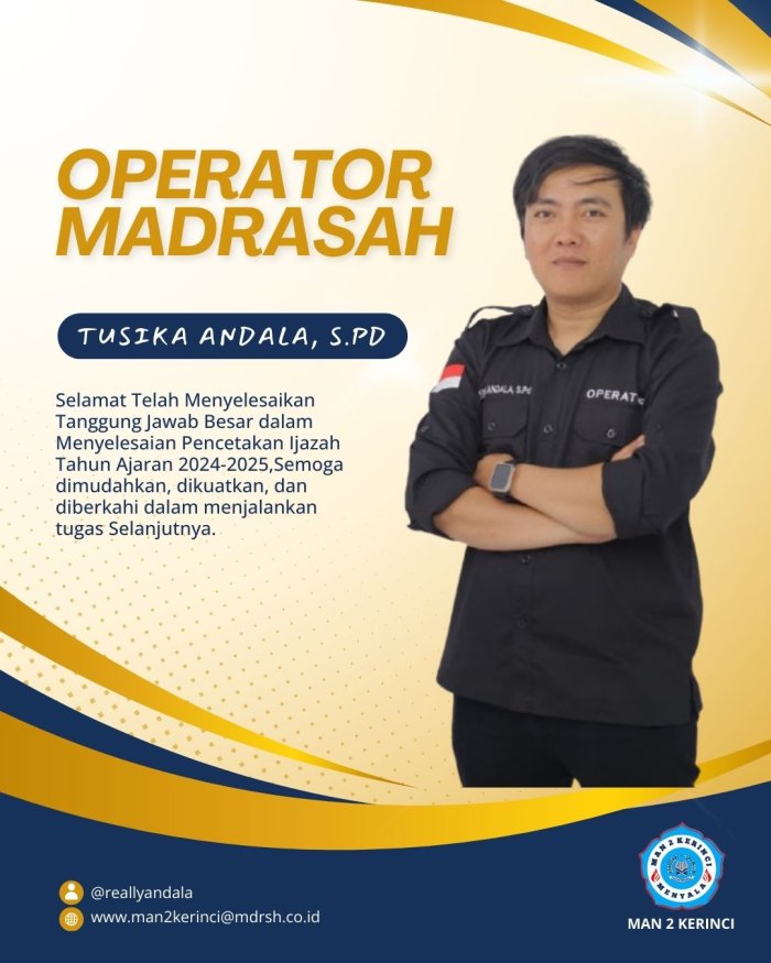 Tusika Andala Operator MAN 2 Kerinci Sibuk Cetak Ijazah