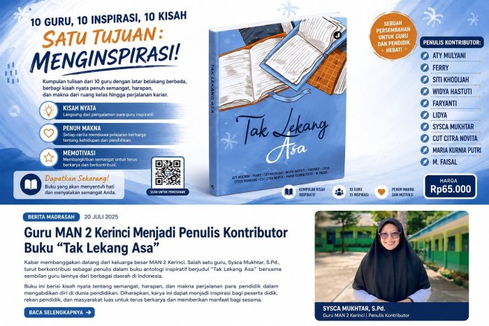 Guru MAN 2 Kerinci Jadi Penulis Kontributor Buku Inspiratif Tak Lekang Asa Guru MAN 2 Kerinci Jadi Penulis Kontributor Buku Inspiratif Tak Lekang Asa