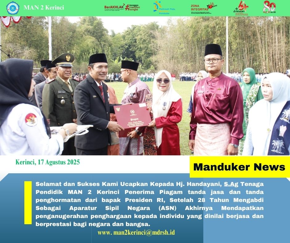 Penerima Piagam tanda jasa dan tanda penghormatan dari bapak Presiden RI